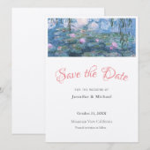 Monet Waterlelies Professionele Minimalistische Ee Save The Date (Voorkant / Achterkant)