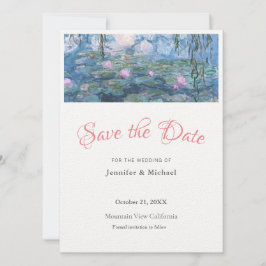 Monet Waterlelies Professionele Minimalistische Ee Save The Date