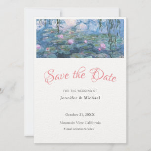 Monet Waterlelies Professionele Minimalistische Ee Save The Date