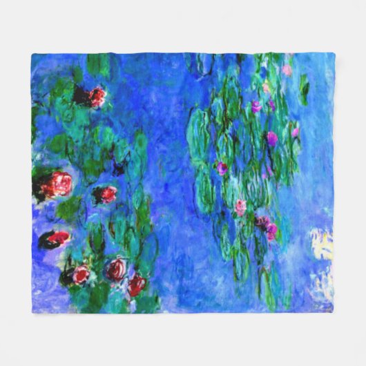 Monet - Waterlelies (rood) Fleece Deken (Voorkant (Horizontaal))