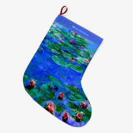 Monet - Waterlelies (rood) Grote Kerstsok