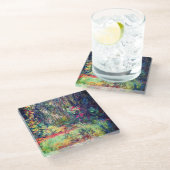 Monet Waterleliviiver Glazen Onderzetter (Schuin)