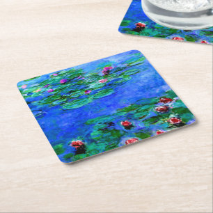 Monet - Waterlengen (rood) Kartonnen Onderzetters