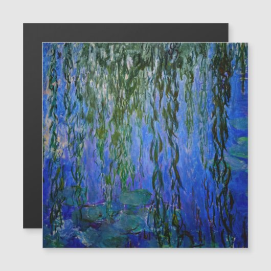 Monet - waterlilies die wilg kruipen Magnetische K (Voorkant / Achterkant)