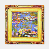 Monet Waterlilies omgeven, Fine Art Magneet (Voorkant)