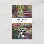 Monet - waterLily-vijver, Roze Harmony - QR-code Visitekaartje (Voorkant)