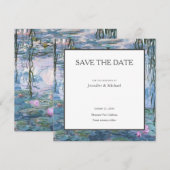 Monet Waterllies Professionele Minimalist Save The Date (Voorkant / Achterkant)