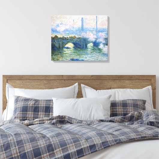 Monet - Waterloo Bridge, Londen, Canvas Afdruk (Insitu (Slaapkamer))