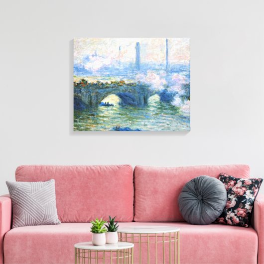 Monet - Waterloo Bridge, Londen, Canvas Afdruk (Insitu (Woonkamer))