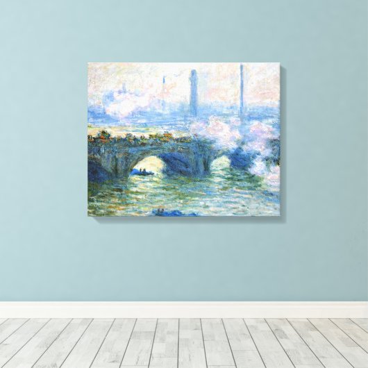 Monet - Waterloo Bridge, Londen, Canvas Afdruk (Insitu (Houten vloer))