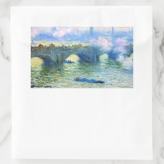 Monet - Waterloo Bridge, London, Rechthoekige Sticker (Tas)