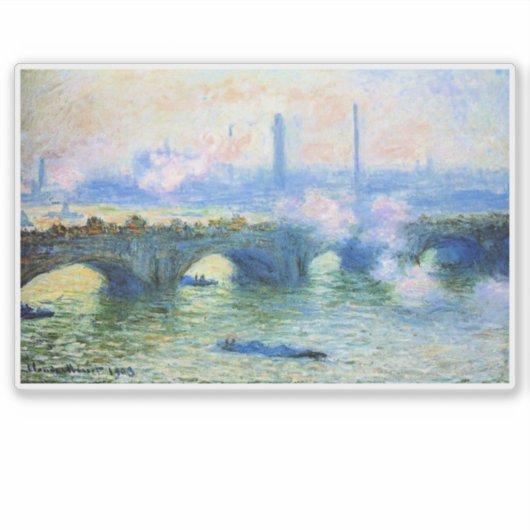 Monet - Waterloo Bridge, London, Sticker (Voorkant)