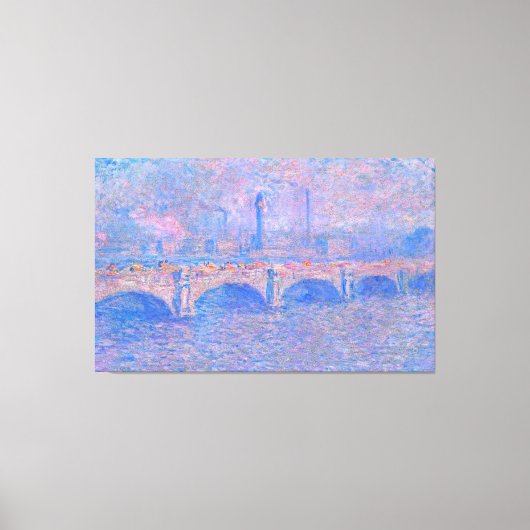 Monet - Waterloorbrug, zonlicht-effect Canvas Afdruk (Voorkant)