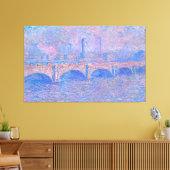 Monet - Waterloorbrug, zonlicht-effect Canvas Afdruk (Insitu (Woonkamer))