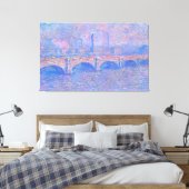 Monet - Waterloorbrug, zonlicht-effect Canvas Afdruk (Insitu (Slaapkamer))