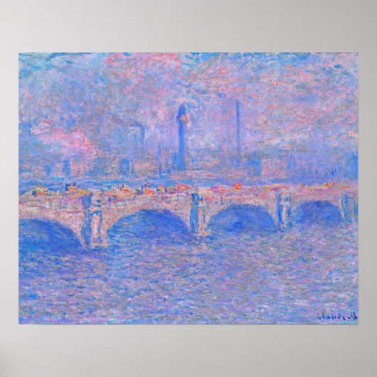 Monet - Waterloorbrug, zonlicht-effect Poster (Voorkant)