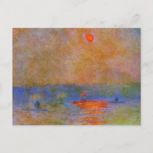 Monet, Waterloorbrug, Zonlicht in de mist Briefkaart