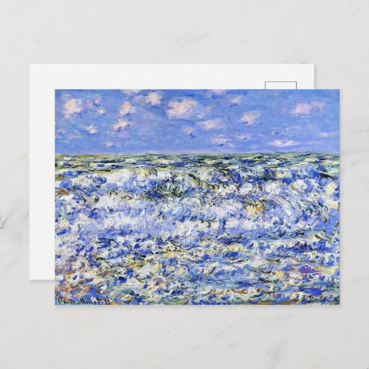 Monet - Waves Breaking, beroemd kunstwerk Briefkaart (Voorkant / Achterkant)