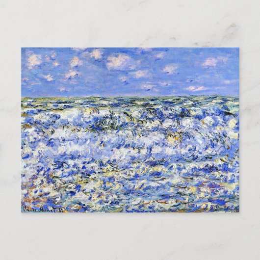 Monet - Waves Breaking, beroemd kunstwerk Briefkaart (Voorkant)