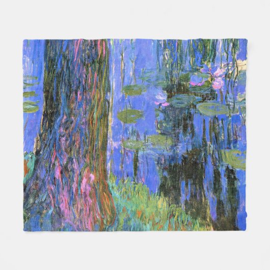 Monet - Weeping Willow en Water Lily Pond, Fleece Deken (Voorkant (Horizontaal))