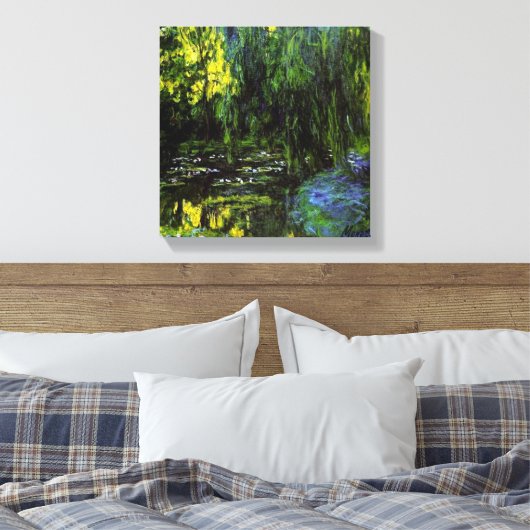 MONET WEEPING WILLOWS Stretched Canvas Print (Insitu (Slaapkamer))