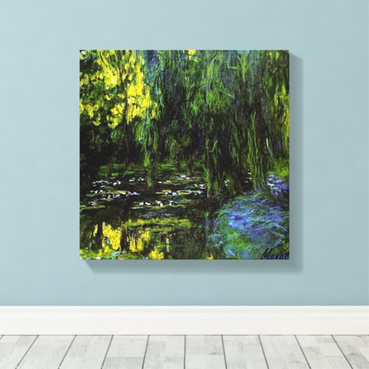 MONET WEEPING WILLOWS Stretched Canvas Print (Insitu (Houten vloer))