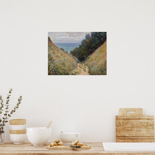 Monet - weg naar La Cavee Pourville Poster (Keuken)