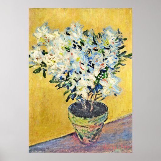 Monet - White Azaleas in a Pot,  Poster (Voorkant)
