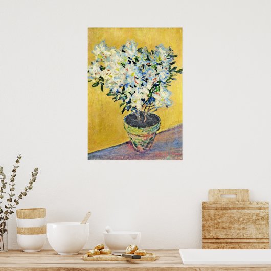 Monet - White Azaleas in a Pot,  Poster (Keuken)