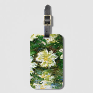 Monet - White Clematis, beroemd bloemschilderij Bagagelabel