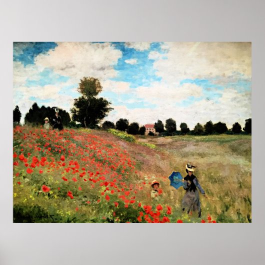 Monet - Wilde klaprozen bij Argenteuil, kunstdruk Poster (Voorkant)