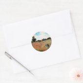Monet - Wilde klaprozen bij Argenteuil, Ronde Sticker (Envelop)