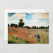 Monet - Wilde papavers nabij Argenteuil, mooie kun Briefkaart (Voorkant / Achterkant)