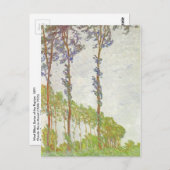 Monet Wind Effect Poplars  Landschap Briefkaart (Voorkant / Achterkant)