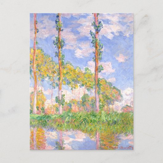 Monet Wind Poplars in Sun landschap Briefkaart (Voorkant)
