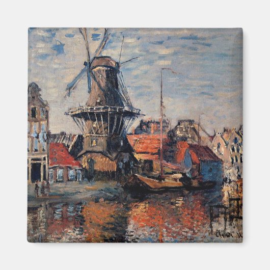 Monet - Windmolen op het Onbekende Canal-Amsterdam Magneet (Voorkant)
