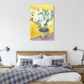 Monet - Witte Azalea's in een Pot, Canvas Afdruk (Insitu (Slaapkamer))