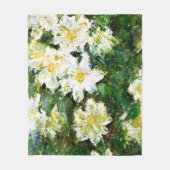 Monet - Witte Clematis, beroemd bloemenschilderij Fleece Deken (Voorkant)