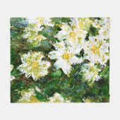 Monet - Witte Clematis, beroemd bloemenschilderij Fleece Deken (Voorkant (Horizontaal))