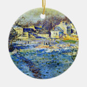 Monet - witte vorst keramisch ornament (Voorkant)