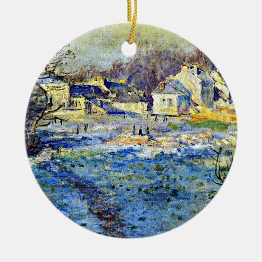 Monet - witte vorst keramisch ornament (Voorkant)