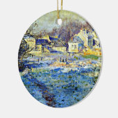 Monet - witte vorst keramisch ornament (Links)
