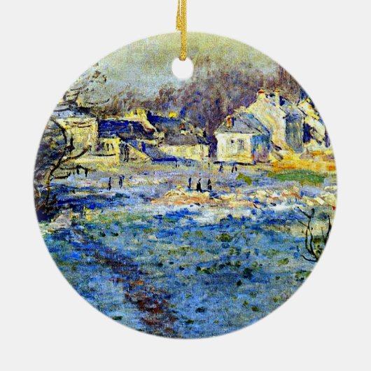 Monet - witte vorst keramisch ornament (Achterkant)