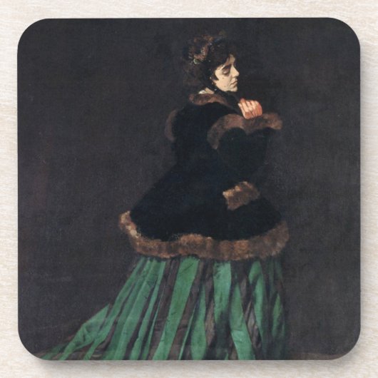 Monet Woman in Green Dress Bier Onderzetter (Voorkant)