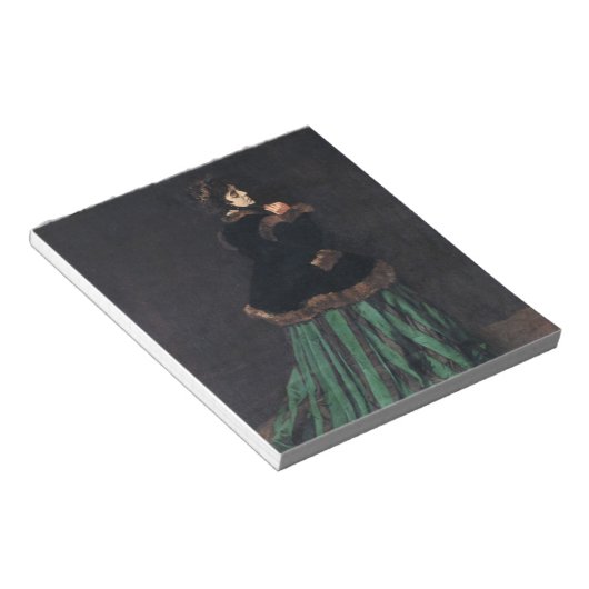 Monet Woman in Green Dress Notitieblok (Schuin)