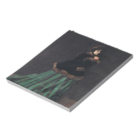 Monet Woman in Green Dress Notitieblok (Linkerzijde)