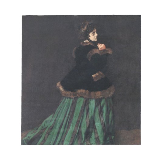 Monet Woman in Green Dress Notitieblok (Voorkant)