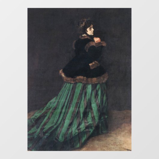 Monet Woman in Green Dress Raamsticker (Vel)
