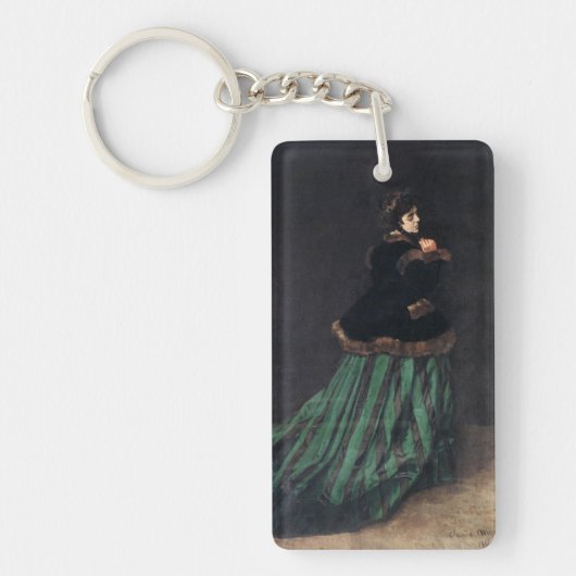 Monet Woman in Green Dress Sleutelhanger (Voorkant)