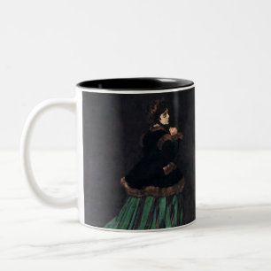 Monet Woman in Green Dress Tweekleurige Koffiemok